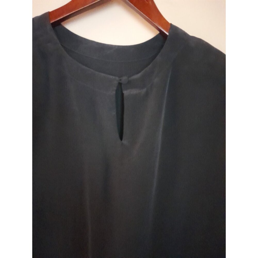Westbound Black Short Sleeve Satin Blouse - Picture 4 of 10